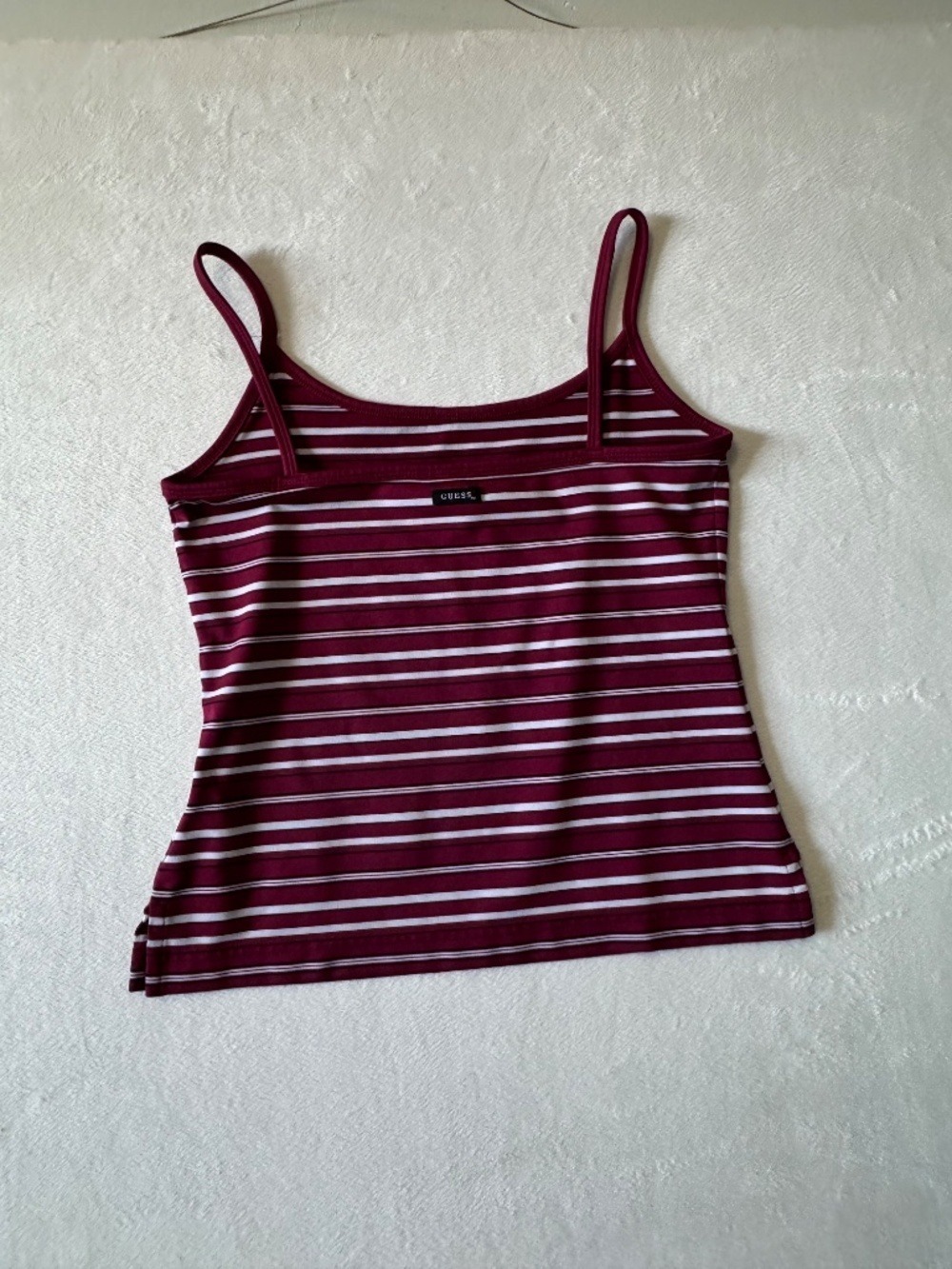 Guess Striped Tank Top in Burgundy and White - Picture 6 of 6